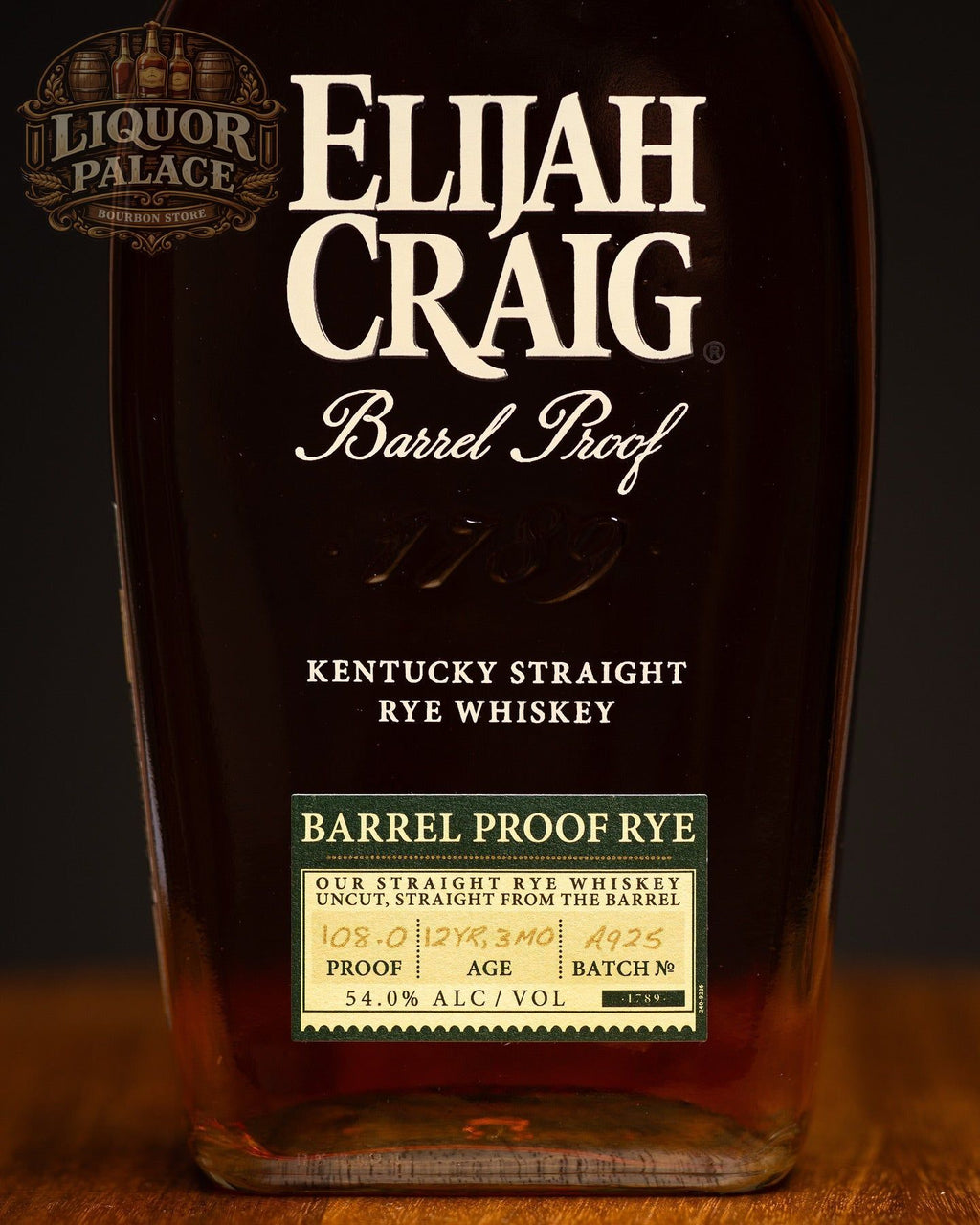 Elijah Craig Barrel Proof Rye Whiskey – 54% ABV (108.0 Proof)